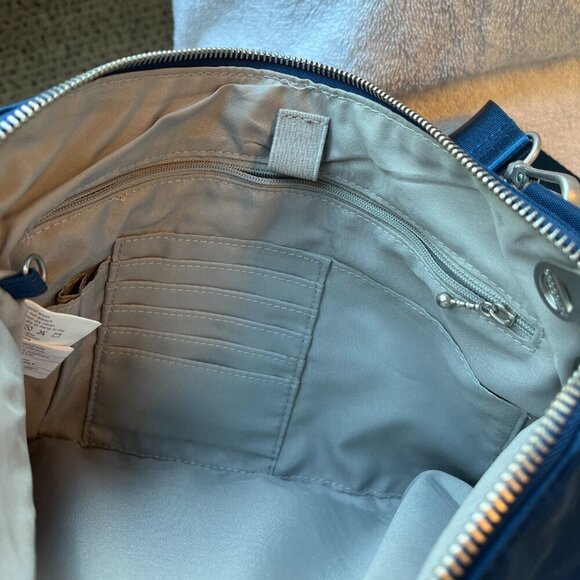 Baggallini Rio Crossbody Travel Bag, Blue Silver Detail - Picture 6 of 16